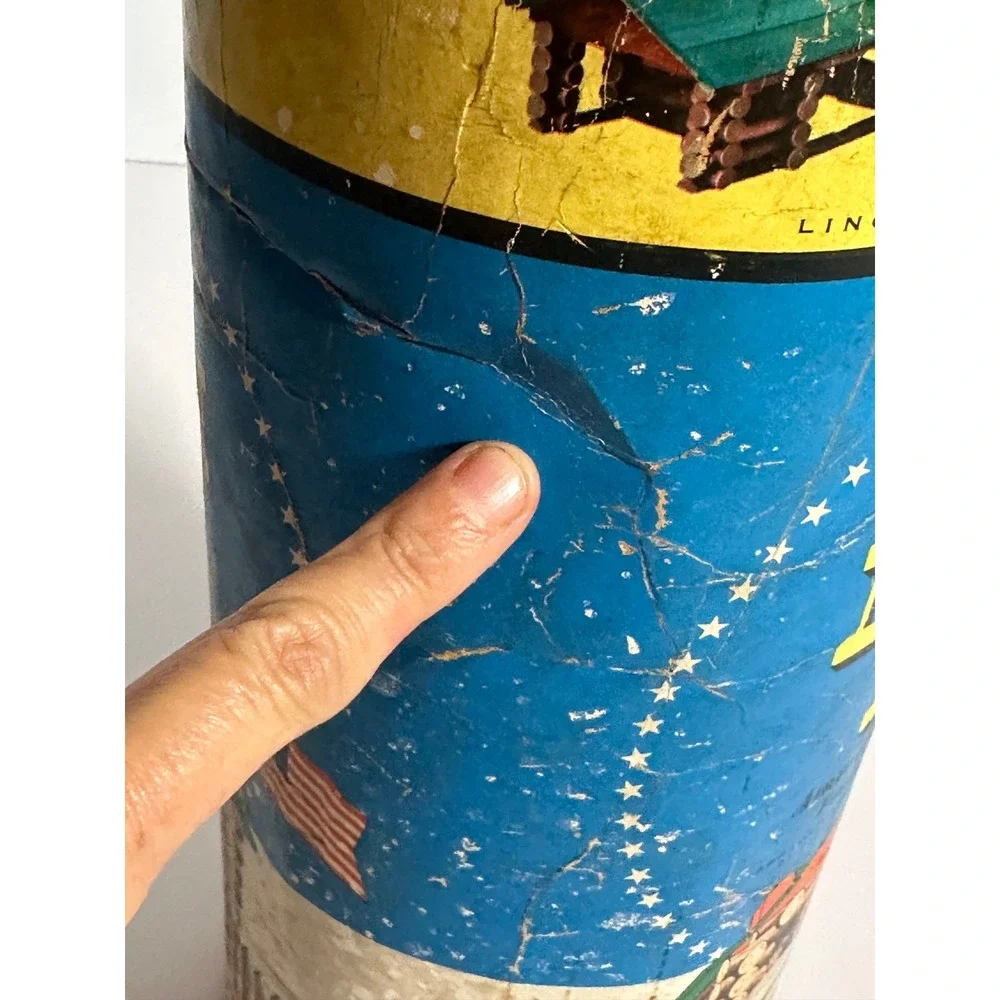 Vintage Lincoln Logs Set 2C Canister Only Storage Tube Chicago IL Original Toy